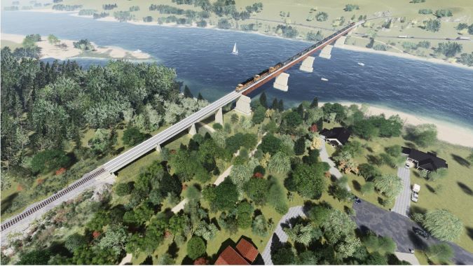 A rendition of the planned Bismarck-Mandan bridge