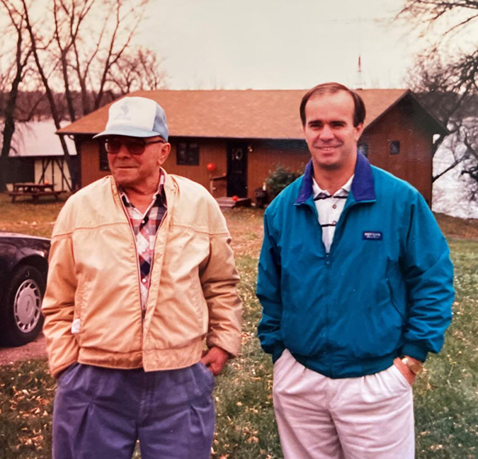 Second- and third-generation railroaders Clarence Elstad, left, and Craig Elstad.