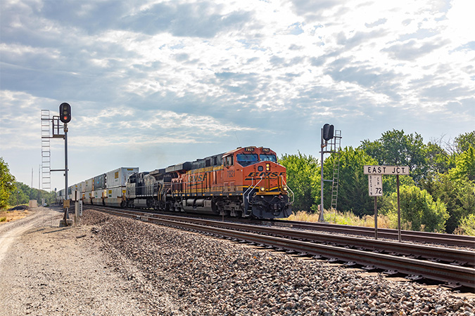 BNSF train traveling from Emporia 